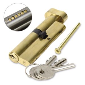 FortXLocks Anti-Drill Euro-Cylinder 6 Pin Thumb Turn Brass Door Lock