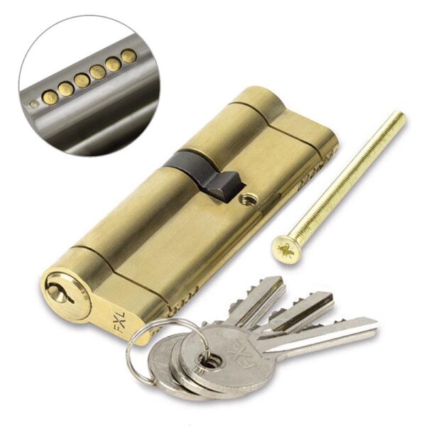 FortXLocks Anti-Snap Euro-Cylinder 6 Pin Brass Door Lock