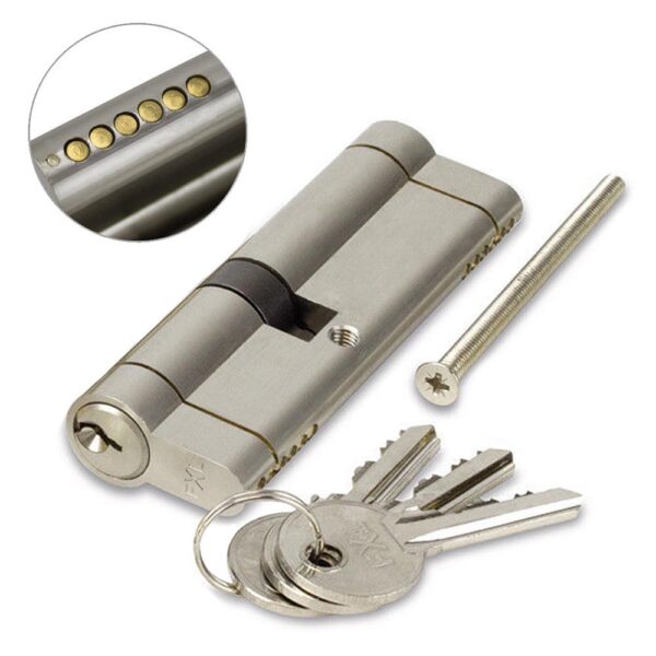 FortXLocks Anti-Snap Euro-Cylinder 6 Pin Nickle Door Lock